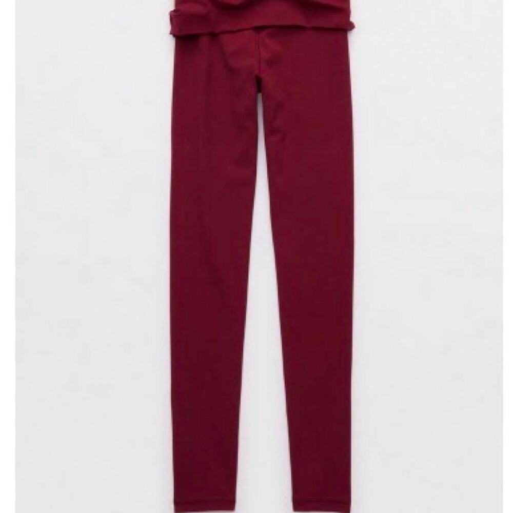OFFLINE by Aerie Real Me Xtra Foldover Leggings Scarlet Red Size L